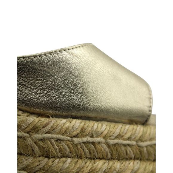 Pre Loved Stuart Weitzman Espadrille Ankle Strap Wedge in Gold Leather - Picture 8 of 10